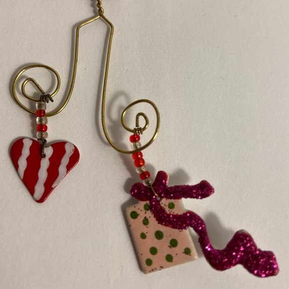 Vintage cat irnament Love Me Love My Cat White Kitty Girl hearts whimsical art - Picture 5 of 9